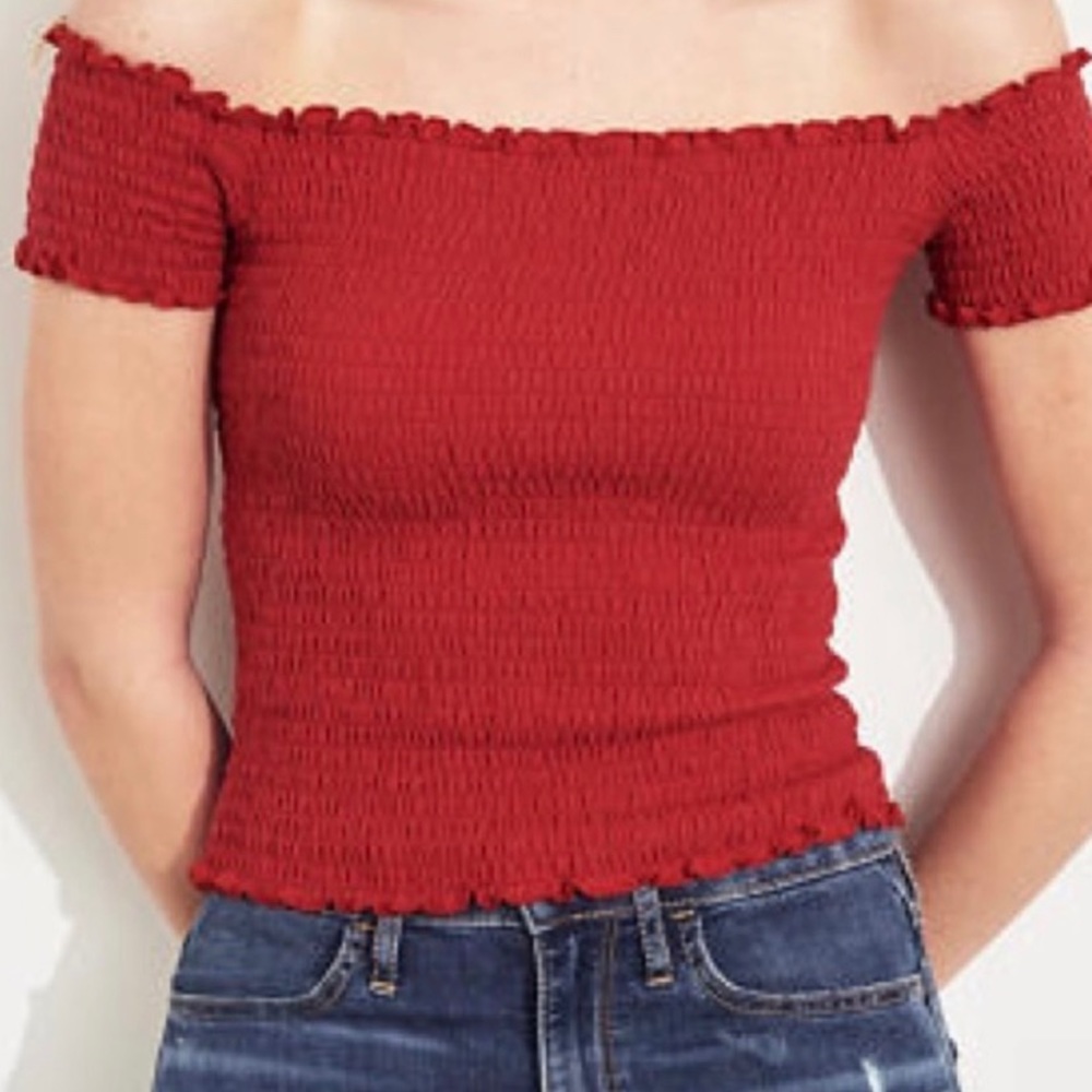 Red off the shoulder top